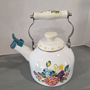 The Pioneer Woman Tea Kettle Blooming Bouquet 2 Quart Floral Farmhouse Whisting